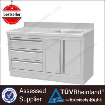 Fabricated Single/Double Stainless Steel Commercial Sink Cabinet